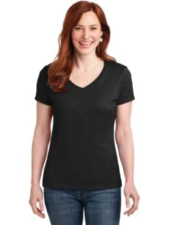 Hanes Ladies Nano-T Cotton V-Neck T-Shirt -Thread Logic Store Hanes Ladies Nano T Cotton V Neck T Shirt 3