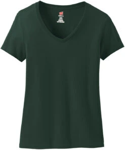 Hanes Ladies Nano-T Cotton V-Neck T-Shirt -Thread Logic Store Hanes Ladies Nano T Cotton V Neck T Shirt Deep Forest S 5