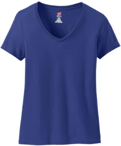 Hanes Ladies Nano-T Cotton V-Neck T-Shirt -Thread Logic Store Hanes Ladies Nano T Cotton V Neck T Shirt Deep Royal S 13