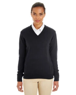 OUTLET-Harriton Ladies Pilbloc V-Neck Sweater -Thread Logic Store Harriton Ladies Pilbloc V Neck Sweater Black XS 1