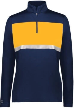 Holloway Ladies Prism Bold 1/4 Zip Pullover 27 Holloway Ladies Prism Bold 1/4 Zip Pullover -Thread Logic Store Holloway Ladies Prism Bold 14 Zip Pullover NavyGold 2XL 7