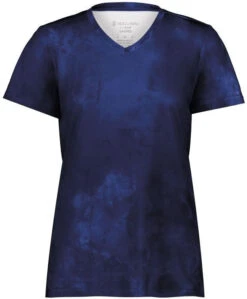 Holloway Ladies Stock Cotton-Touch Poly Tee -Thread Logic Store Holloway Ladies Stock Cotton Touch Poly Tee Navy Cloud Print 2XL 13