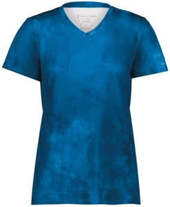 Holloway Ladies Stock Cotton-Touch Poly Tee -Thread Logic Store Holloway Ladies Stock Cotton Touch Poly Tee Royal Cloud Print 2XL 10