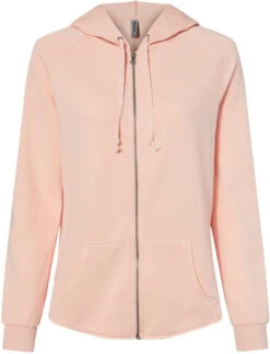 Independent Trading Co. Ladies California Wave Wash Full-Zip Hooded Sweatshirt  -Thread Logic Store Independent Trading Co Ladies California Wave Wash Full Zip Hooded Sweatshirt Blush S 13