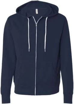OUTLET-Independent Trading Co. Lightweight Full-Zip Hooded Sweatshirt 34 OUTLET-Independent Trading Co. Lightweight Full-Zip Hooded Sweatshirt -Thread Logic Store Independent Trading Co Lightweight Full Zip Hooded Sweatshirt Classic Navy S 13