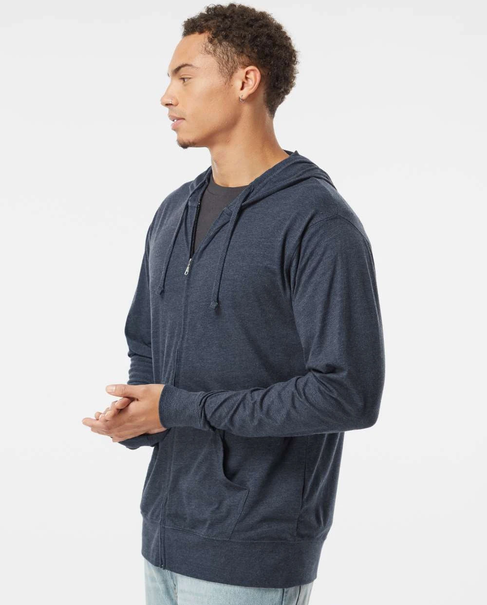 Independent Trading Co. Lightweight Jersey Full-Zip Hooded T-Shirt 6 Independent Trading Co. Lightweight Jersey Full-Zip Hooded T-Shirt - Image 6