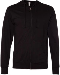 Independent Trading Co. Lightweight Jersey Full-Zip Hooded T-Shirt 33 Independent Trading Co. Lightweight Jersey Full-Zip Hooded T-Shirt -Thread Logic Store Independent Trading Co Lightweight Jersey Full Zip Hooded T Shirt Black L 13