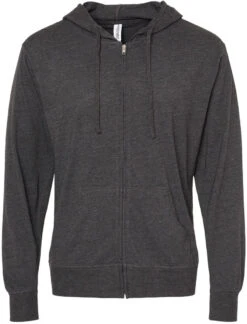 Independent Trading Co. Lightweight Jersey Full-Zip Hooded T-Shirt 27 Independent Trading Co. Lightweight Jersey Full-Zip Hooded T-Shirt -Thread Logic Store Independent Trading Co Lightweight Jersey Full Zip Hooded T Shirt Charcoal Heather S 7