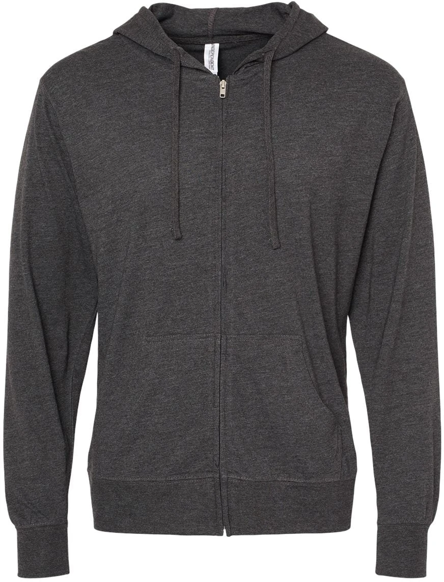 Independent Trading Co. Lightweight Jersey Full-Zip Hooded T-Shirt 8 Independent Trading Co. Lightweight Jersey Full-Zip Hooded T-Shirt - Image 8