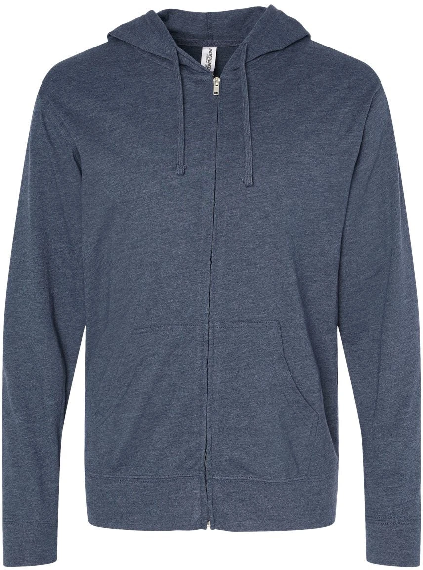 Independent Trading Co. Lightweight Jersey Full-Zip Hooded T-Shirt 2 Independent Trading Co. Lightweight Jersey Full-Zip Hooded T-Shirt - Image 2