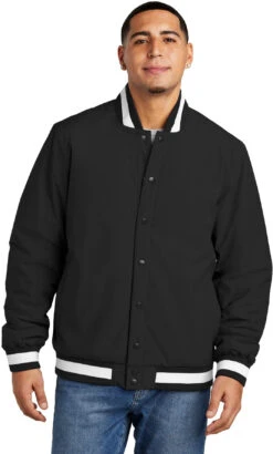 Sport-Tek Insulated Varsity Jacket -Thread Logic Store JST58 black model front