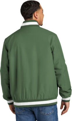 Sport-Tek Insulated Varsity Jacket -Thread Logic Store JST58 forestgreen model back