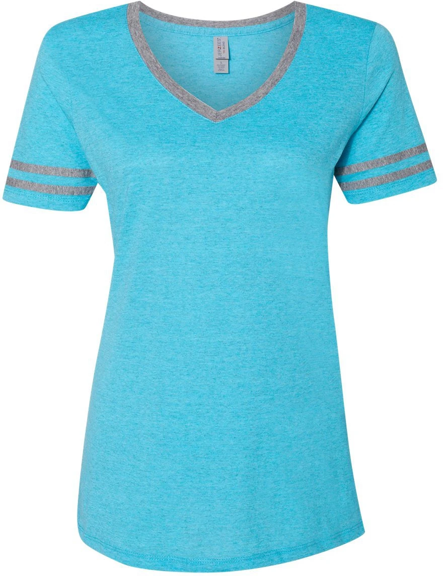 Jerzees Ladies Varsity Triblend V-Neck T-Shirt 5 Jerzees Ladies Varsity Triblend V-Neck T-Shirt - Image 5