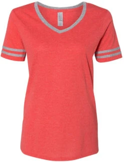 Jerzees Ladies Varsity Triblend V-Neck T-Shirt 26 Jerzees Ladies Varsity Triblend V-Neck T-Shirt -Thread Logic Store Jerzees Ladies Varsity Triblend V Neck T Shirt Fiery Red HeatherOxford S 7