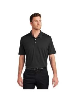 Port Authority City Stretch Flat Knit Polo 36 Port Authority City Stretch Flat Knit Polo -Thread Logic Store K683 BLACK Model Front