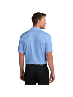 Port Authority City Stretch Flat Knit Polo 25 Port Authority City Stretch Flat Knit Polo -Thread Logic Store K683 SWISSBLUE Model Back