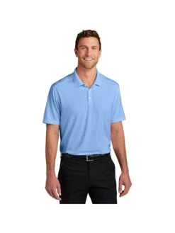 Port Authority City Stretch Flat Knit Polo 24 Port Authority City Stretch Flat Knit Polo -Thread Logic Store K683 SWISSBLUE Model Front