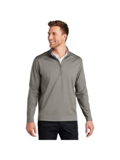 Port Authority C-FREE Double Knit 1/4-Zip 24 Port Authority C-FREE Double Knit 1/4-Zip -Thread Logic Store K880 SMOKEGREY Model Front