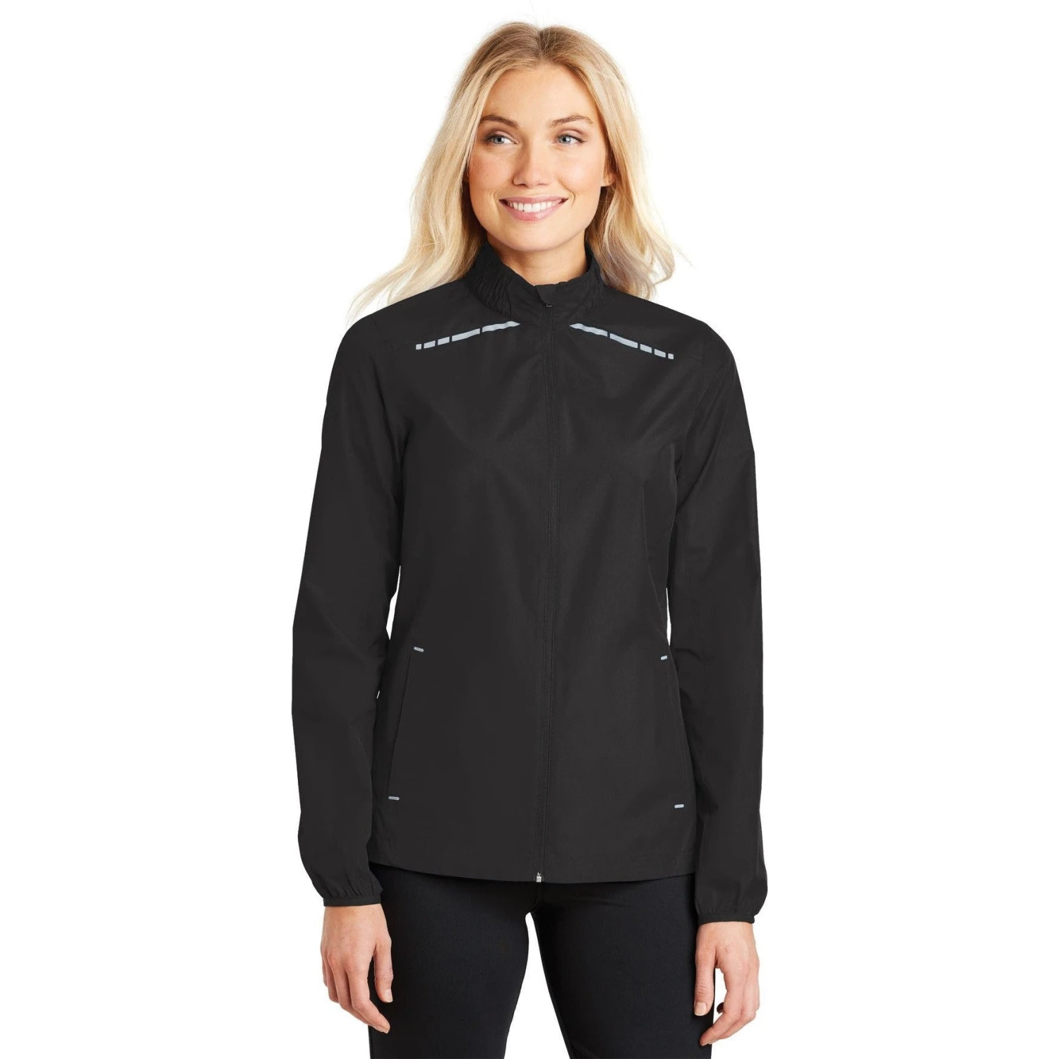 CLOSEOUT - Port Authority Ladies Zephyr Reflective Hit Full-Zip Jacket 1 CLOSEOUT - Port Authority Ladies Zephyr Reflective Hit Full-Zip Jacket
