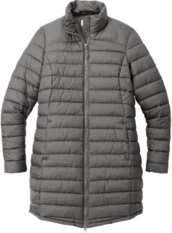 Port Authority Ladies Horizon Puffy Long Jacket 18 Port Authority Ladies Horizon Puffy Long Jacket -Thread Logic Store L365 deepsmoke flat front