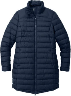 Port Authority Ladies Horizon Puffy Long Jacket 22 Port Authority Ladies Horizon Puffy Long Jacket -Thread Logic Store L365 dressbluenavy flat front