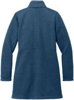 Port Authority Ladies Arc Sweater Fleece Long Jacket -Thread Logic Store L425 insigniablueheather flat back