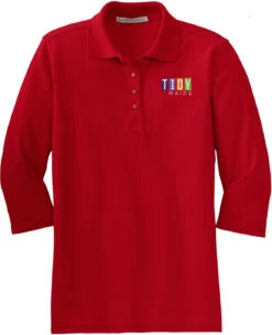 Port Authority Ladies Silk Touch 3/4 Sleeve Polo