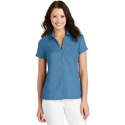 CLOSEOUT - Port Authority Ladies Textured Camp Shirt