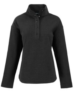 Cutter & Buck Hunts Point Eco Textured Fleece Recycled Ladies Snap Pullover 8 Cutter & Buck Hunts Point Eco Textured Fleece Recycled Ladies Snap Pullover -Thread Logic Store LCK00180 BL MANN HG