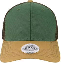 Legacy Mid-Pro Snapback Trucker Cap -Thread Logic Store LEGACY Mid Pro Snapback Trucker Cap Dark Green Camel Brown OSFA 4