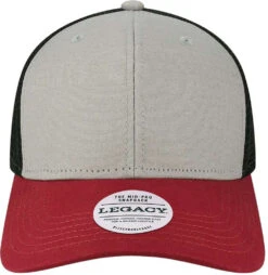 Legacy Mid-Pro Snapback Trucker Cap -Thread Logic Store LEGACY Mid Pro Snapback Trucker Cap Grey Burgundy Black OSFA 6