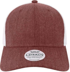 Legacy Mid-Pro Snapback Trucker Cap -Thread Logic Store LEGACY Mid Pro Snapback Trucker Cap Melange Burgundy White OSFA 11