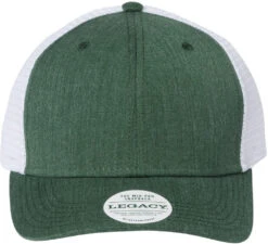 Legacy Mid-Pro Snapback Trucker Cap -Thread Logic Store LEGACY Mid Pro Snapback Trucker Cap Melange Dark Green White OSFA 12