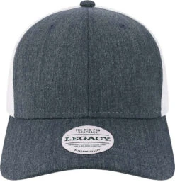 Legacy Mid-Pro Snapback Trucker Cap -Thread Logic Store LEGACY Mid Pro Snapback Trucker Cap Melange Navy White OSFA 15