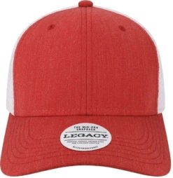 Legacy Mid-Pro Snapback Trucker Cap -Thread Logic Store LEGACY Mid Pro Snapback Trucker Cap Melange Scarlet White OSFA 16