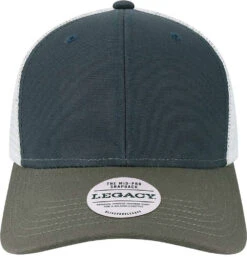 Legacy Mid-Pro Snapback Trucker Cap -Thread Logic Store LEGACY Mid Pro Snapback Trucker Cap Navy Dark Grey Silver OSFA 19