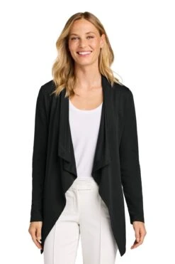 Port Authority Ladies Breakwater Open Cardigan -Thread Logic Store LK820 deepblack model front 5872c9dd 5acd 444c 8397 09af3188c07c