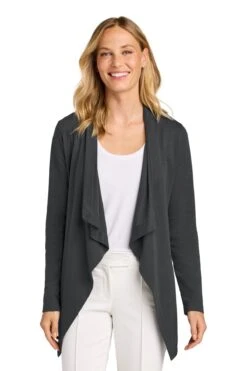 Port Authority Ladies Breakwater Open Cardigan -Thread Logic Store LK820 greysteel model front 9d008bd3 04a1 4ffe ba17 45ef45ac8b69