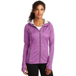 CLOSEOUT - OGIO Ladies Pursuit Full-Zip -Thread Logic Store LOE501 purpleimpact model front 012016