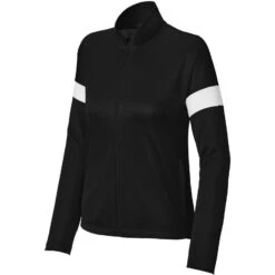 Sport-Tek Ladies Travel Full-Zip Jacket -Thread Logic Store LST800 BlackWhite Form Front