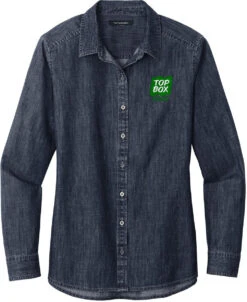Port Authority Ladies Long Sleeve Perfect Denim Shirt