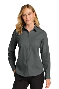 Port Authority Ladies Long Sleeve Nailhead Easy Care Shirt -Thread Logic Store LW816 deepblack model front 558c614e 9ca9 48b1 963e 461b5a114cdc