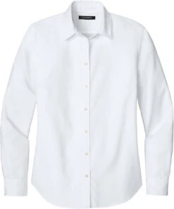 Port Authority Ladies Long Sleeve Nailhead Easy Care Shirt -Thread Logic Store LW816 white flat front e668d440 c422 42e5 b228 d5e45814bf56