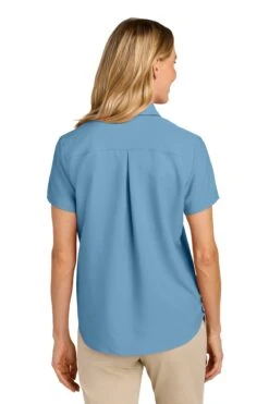 Port Authority Ladies Short Sleeve UV Dockside Shirt -Thread Logic Store LW963 carolinablue model back 2b3fd86c 406a 4458 8932 7c619d269e78