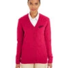 OUTLET-Harriton Ladies Pilbloc V-Neck Button Cardigan Sweater