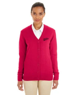 OUTLET-Harriton Ladies Pilbloc V-Neck Button Cardigan Sweater