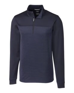 Cutter & Buck Tall Traverse Stripe Stretch Quarter Zip Pullover 5 Cutter & Buck Tall Traverse Stripe Stretch Quarter Zip Pullover -Thread Logic Store MCK00088 LYN MANN HG