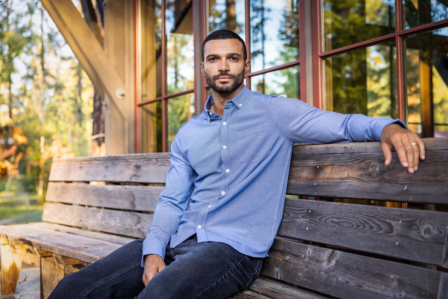 Cutter & Buck Advantage Tri-Blend Pique Long Sleeve Knitted Button Down 6 Cutter & Buck Advantage Tri-Blend Pique Long Sleeve Knitted Button Down - Image 6