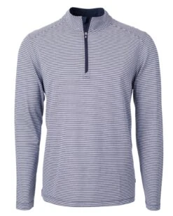 Cutter & Buck Virtue Eco Pique Micro Stripe Recycled Quarter Zip -Thread Logic Store MCK01258 NVBW MANN HG 051b0bf2 2832 4348 b8c5 ded3af8695a4