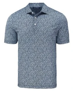 Cutter & Buck Pike Eco Flora Print Recycled Tall Polo 10 Cutter & Buck Pike Eco Flora Print Recycled Tall Polo -Thread Logic Store MCK01344 NVBU MANN HG